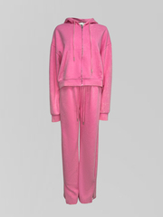 Костюм спортивный Rainbow Yan 23202 из укороченной толстовки на молнии и широких штанов