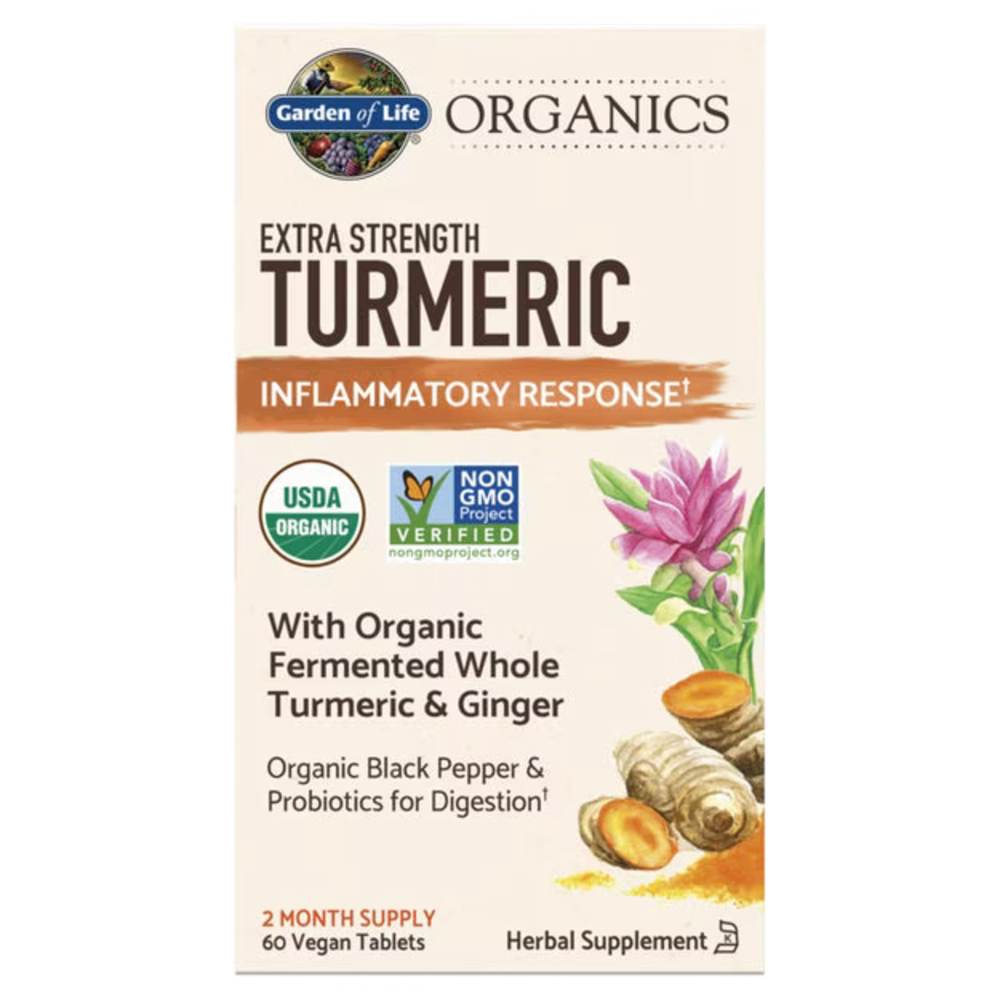 Куркума Garden of life Organics Extra Strength Turmeric Inflammatory 60 веганских таблеток 2