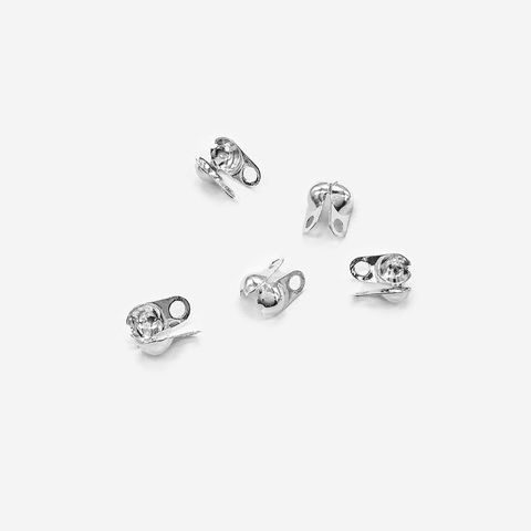 Каллот (концевик) с двойным креплением "Бабочка", 3,2мм, родирование