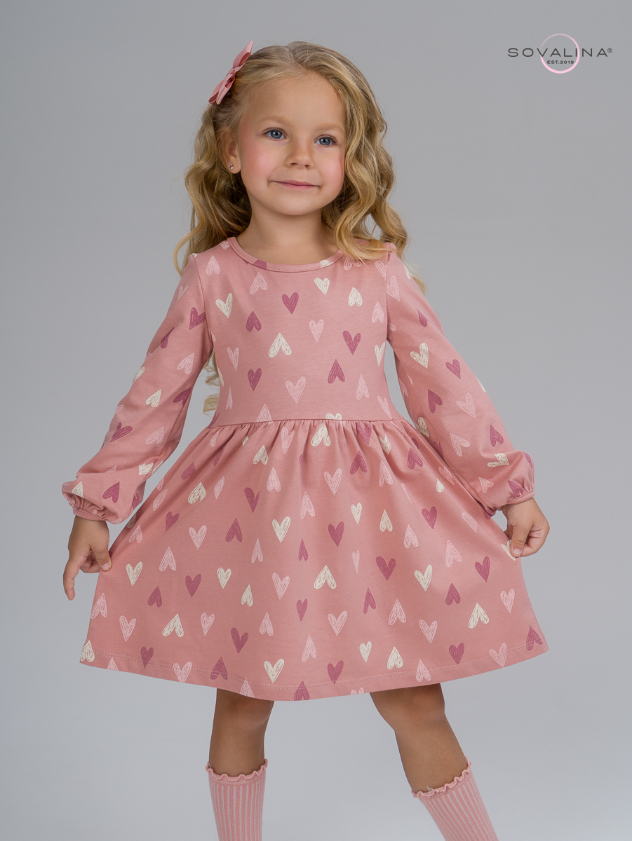 Платье Моана сердца на пудре