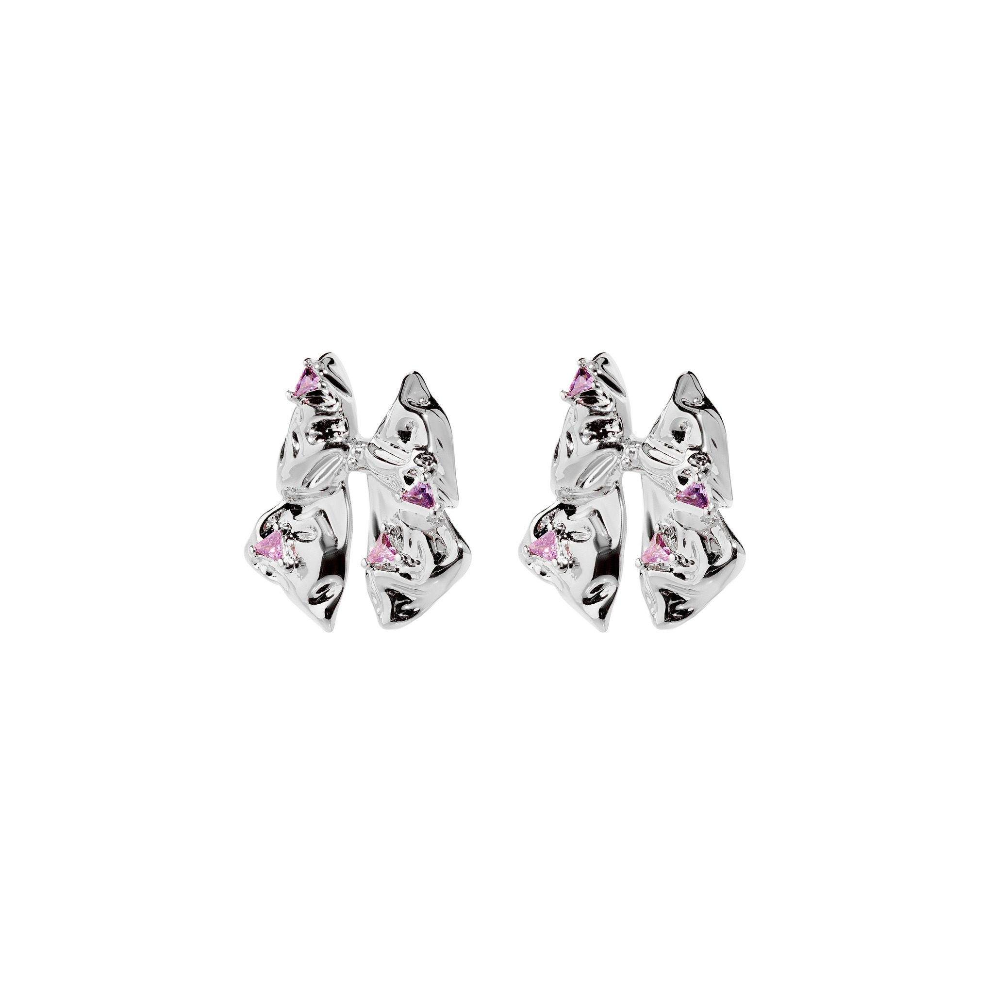 Серьги Silver Mint Bow Earrings