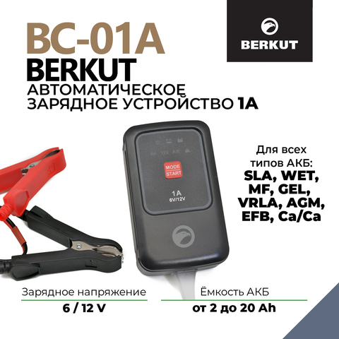 Автомобильное зарядное устройство BERKUT Specialist BC-01A
