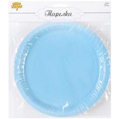 Тарелки однотонные, Пастель, Голубой, 23 см, 6 шт.