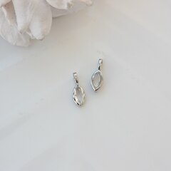 Подвеска Маркиз с белым фианитом, 14*5 мм, родий, П394