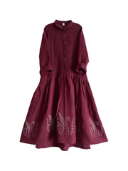 Уля. Платье льняное асимметричное с вышивкой по низу PL-422606