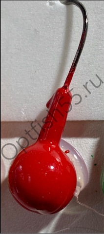 Джиг головка шар крашеный крючок Kumho2412 (Корея) 1гр (уп.10шт) цв.красный разм.4