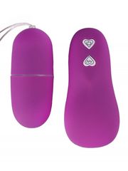 Фиолетовое гладкое виброяйцо с пультом ДУ - 