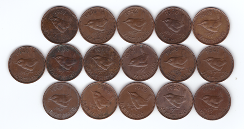 Погодовка фартингов Георга 6. 16 монет