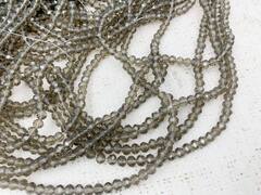 Бусины граненые Рондель, d 6 мм, 1 уп=10 нитей, 1 нить 45 см, светлый коричневый