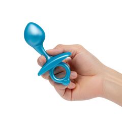 Голубая анальная пробка для массажа простаты Bulb Silicone Prostate Plug - 10,7 см. - 