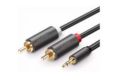 Аудиокабель UGREEN AV102 (10511) 3.5mm Male to 2RCA Male Audio Cable, 1,5м, серый