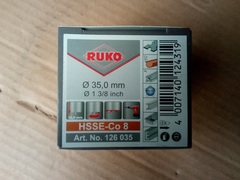 Коронка по металлу 35,0x38мм Bi-Metall HSSE-Co8(M42) 6,35tpi(4мм) Ruko 126035