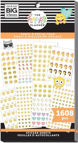 Блокнот со стикерами для ежедневника Create 365 Happy Planner Sticker Value Pack-BIG - emoji, 1608 шт