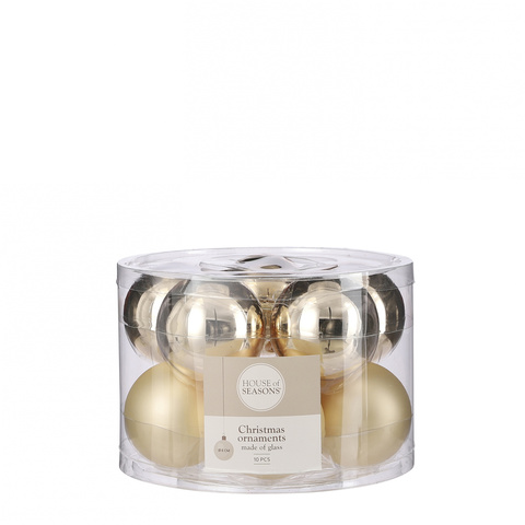 Набор шаров 10шт 6см House of Seasons шампань в прозрачной упаковке