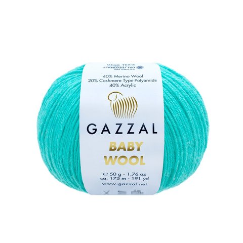 Пряжа Gazzal Baby Wool 832 лазурь