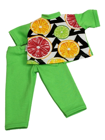 Комплект трикотажный - Зеленый. Одежда для кукол, пупсов и мягких игрушек.