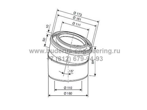 Отвод концентрический FC-CE110-15, DN110/160, 15° Арт.7738113102