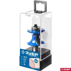 ЗУБР 34.9 x 29 мм, радиус 9.5 мм, фреза полустержневая с подшипником, Профессионал (28722-34.9)