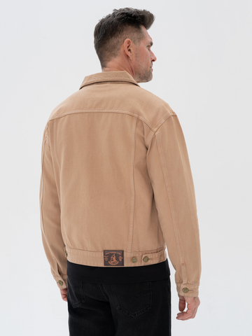 Джинсовая куртка бежевого цвета из премиального хлопка