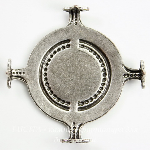 Сеттинг - основа "Черепашка" для камеи или кабошона 25 мм (оксид серебра)