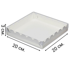 Коробочка для печенья 20х20х3.5 см белая