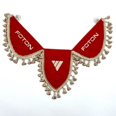 Вымпел тройной Foton (экокожа, красный с бежевой вышивкой)