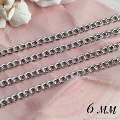 Цепочка ширина 6 мм. родий, 41 см. А258-1 (41см)