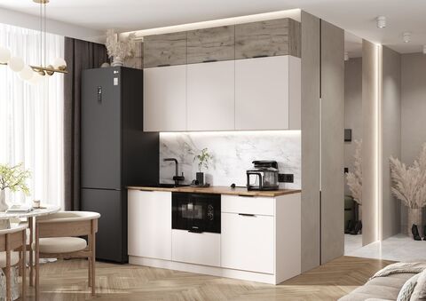 Кухня Камелия 1,8м (Кашемир/Дуб Крафт серый (Дуб вотан))