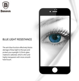 Защитное стекло 3D на весь экран 0,23 мм Baseus Profit для iPhone 7 / 8 / SE 2020 / SE 2022 (Anti-Blue Light) (Золотая рамка)