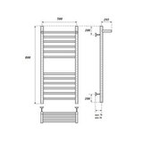 Полотенцесушитель электрический Point PN10158SPE П11 500x800 с полкой левый/правый, хром