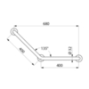 Delabie 5082S Поручень для унитаза, 400х400мм