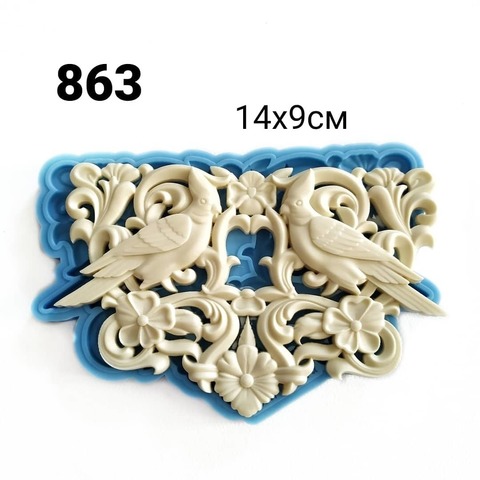 Молд Райские птички 14х9см, Арт.PO-0863, силикон