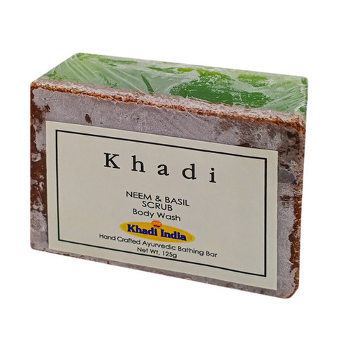 Мыло скраб с нимом и базиликом Khadi Natural 125г
