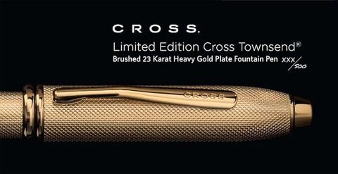 Ручка перьевая Cross Townsend 20th Anniversary Brushed 23KT Heavy Gold Plate LE (AT0046B-32MD)