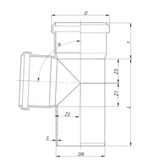 Тройник Ostendorf для внутренней канализации HTEA 110/50х87° (115420)