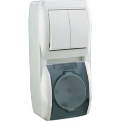 NATA 710 0200 173 Выкл 2 кл+роз 10А кр бел о/у верт