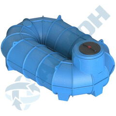 Резервуар О-образный 2000 л для наземного хранения жидкостей, с дыхательным клапаном Анион 2000 л. горизонтальный (2675x1760x1140см;синий) - арт.559481