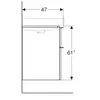 Шкафчик для раковины Geberit Smyle Square, с двумя выдвижными ящиками: B=73.4см, H=61.7см, T=47см, Белый / Высокоглянцевое покрытие
