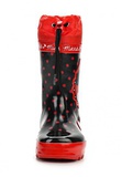 Резиновые сапоги Минни Маус (Minnie Mouse) на шнурках для девочек, цвет черный красный. Изображение 4 из 8.