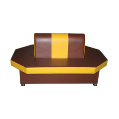 Диван круговой для раздевания, коричневый/желтый