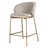 Стул полубарный coral, велюр, серо-бежевый