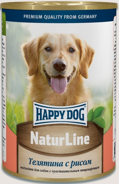 Влажные корма Консервы для собак Happy Dog NaturLine, телятина с рисом teljatina_s_risom.jpg