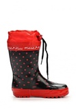 Резиновые сапоги Минни Маус (Minnie Mouse) на шнурках для девочек, цвет черный красный. Изображение 2 из 8.