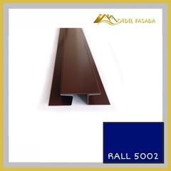 Стыковочный профиль для сайдинга сложный 75мм RALL 5002-Ультрамариновый синий 2м