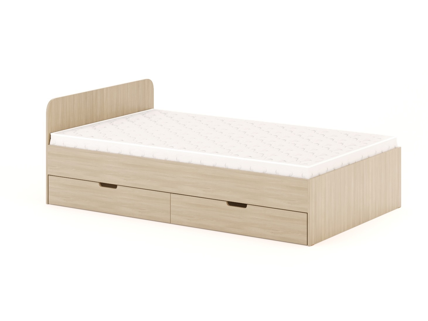 Кровать полутороспальная деревянная с выдвижными ящиками