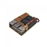 RA504   Корпус ACD  Gold Metal Aluminum Case with Double Fans for Raspberry Pi 4B