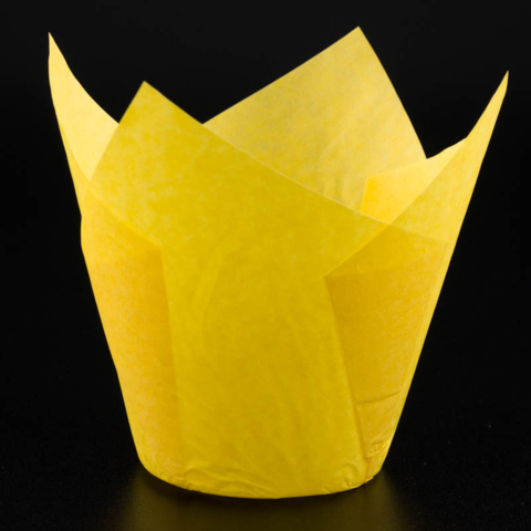 Капсула - тюльпан для выпечки Желтая 80*50 мм, шт