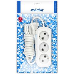 Удлинитель бытовой 3 гн, 7 м, ПВС, 2х1 мм2, б/з, Smartbuy, SBE-10-3-07-N