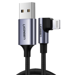 Кабель угловой UGREEN Right Angle USB-A to Lightning Cable 1м черный US299