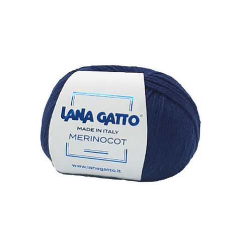 Пряжа Lana Gatto Merinocot 13856 глубокий синий